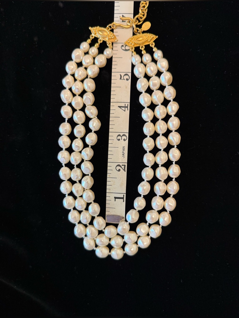 Vintage Carolee Triple-Strand Baroque Pearls - Picture 2 of 6